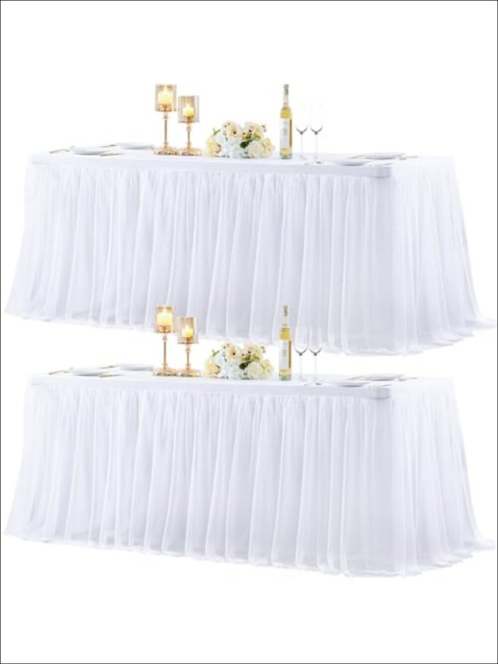 Tulle Tablecloth 6ft Rectangle Fitted Stretch Table Cover Ruffle Tutu Skirt